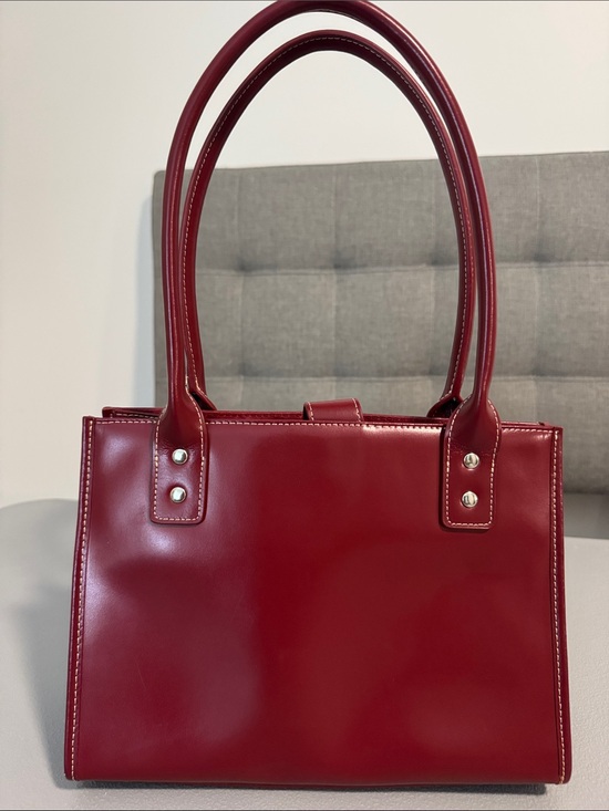 Wilsons Leather Handbags - Wilsons Leather Red Patent Tote Shoulder Bag Satchel